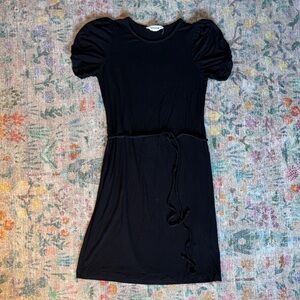 Boden Elegant Black Puff Sleeve Black Dress EUC